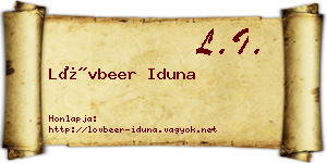 Lövbeer Iduna névjegykártya